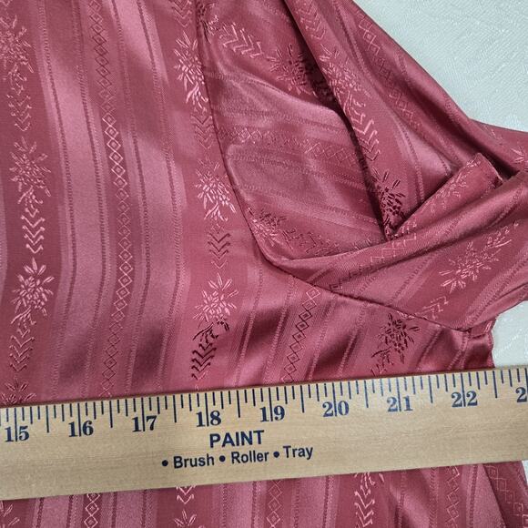 VTG Victoria's Secret Gold Label Cropped Top S Pink Coral Button Front Flare Slv - Picture 10 of 12